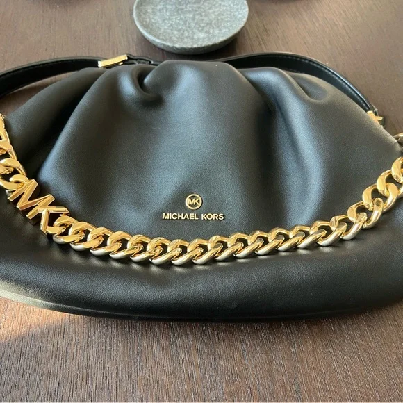 Michael Kors Logo Metal Ruched Clutch - Picture 8 of 15